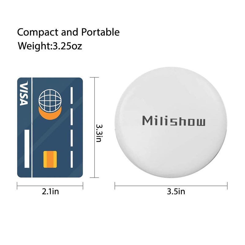 Milishow Compact Mirror with LED Light 1x/10x Magnifying Rechargeable Mirror 3.5in  Dimmable Travel Mirror for Purse Pocket Handheld 2-Sided Makeup Mirror - Image 4